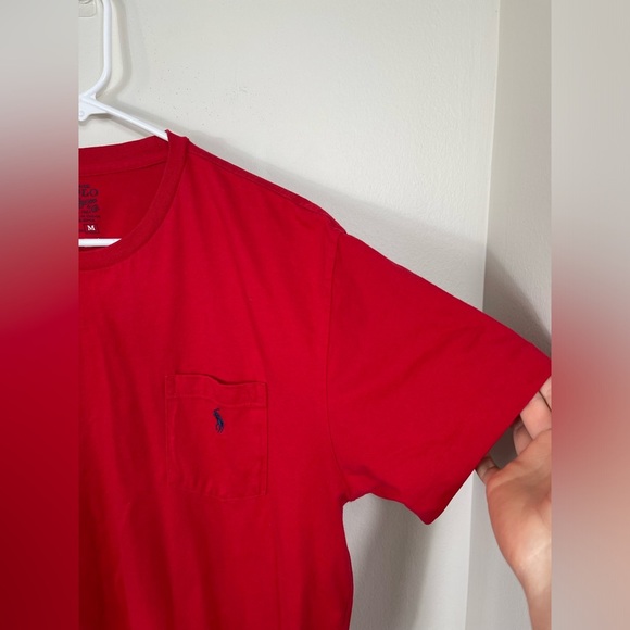 R.Lauren Jersey Pocket Red T-Shirt Polo Men's Cotton Size M - Picture 4 of 14